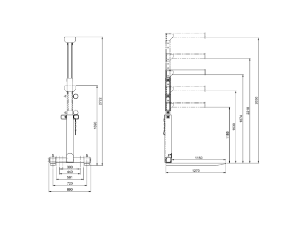 Plan d'encombrement LTS2650