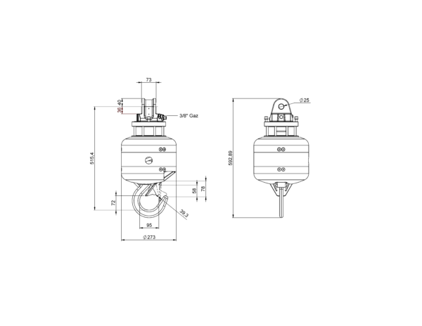 plan d'encombrement crochet RC24