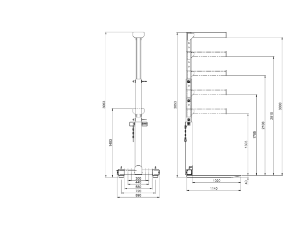 Plan d'encombrement LTS3000